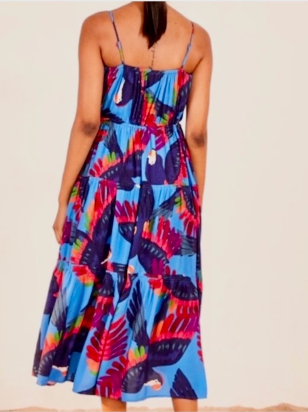 FARM Rio Blue Tropical Parrot Maxi Sundress - Picture 3 of 6